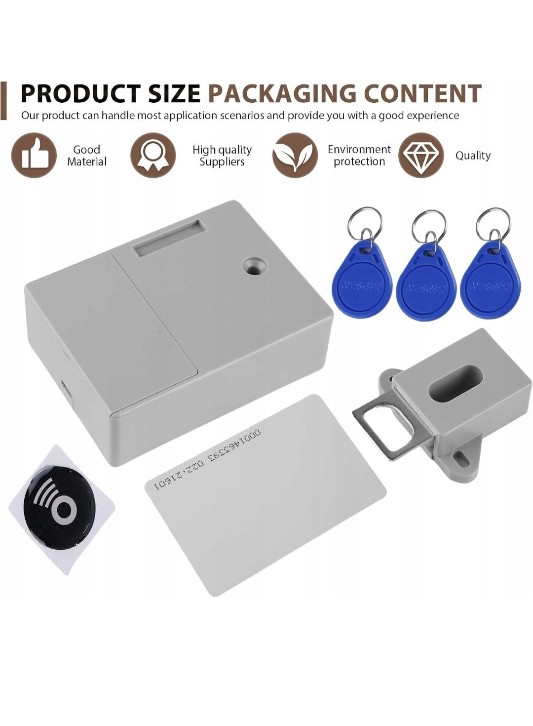 Zamek do szafy nfc zamek meblowy z 3 brelocKami i karta rgid smart