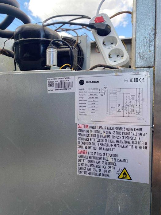 Холодильный шкаф HKN-GX1410TN INOX Hurakan