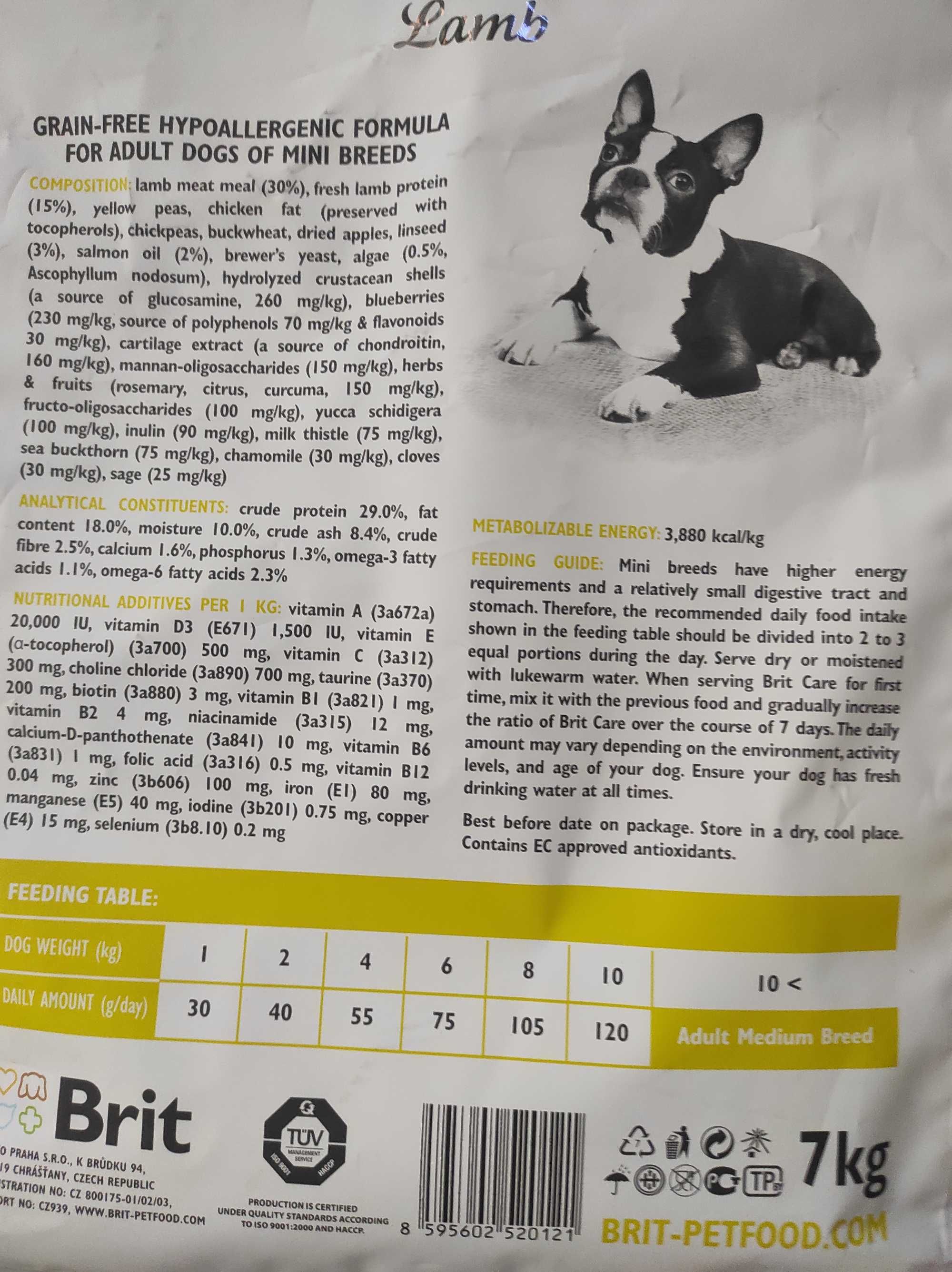 Karma dla psa Brit Care Mini Adult Jagnięcina 1kg na wagę z worka