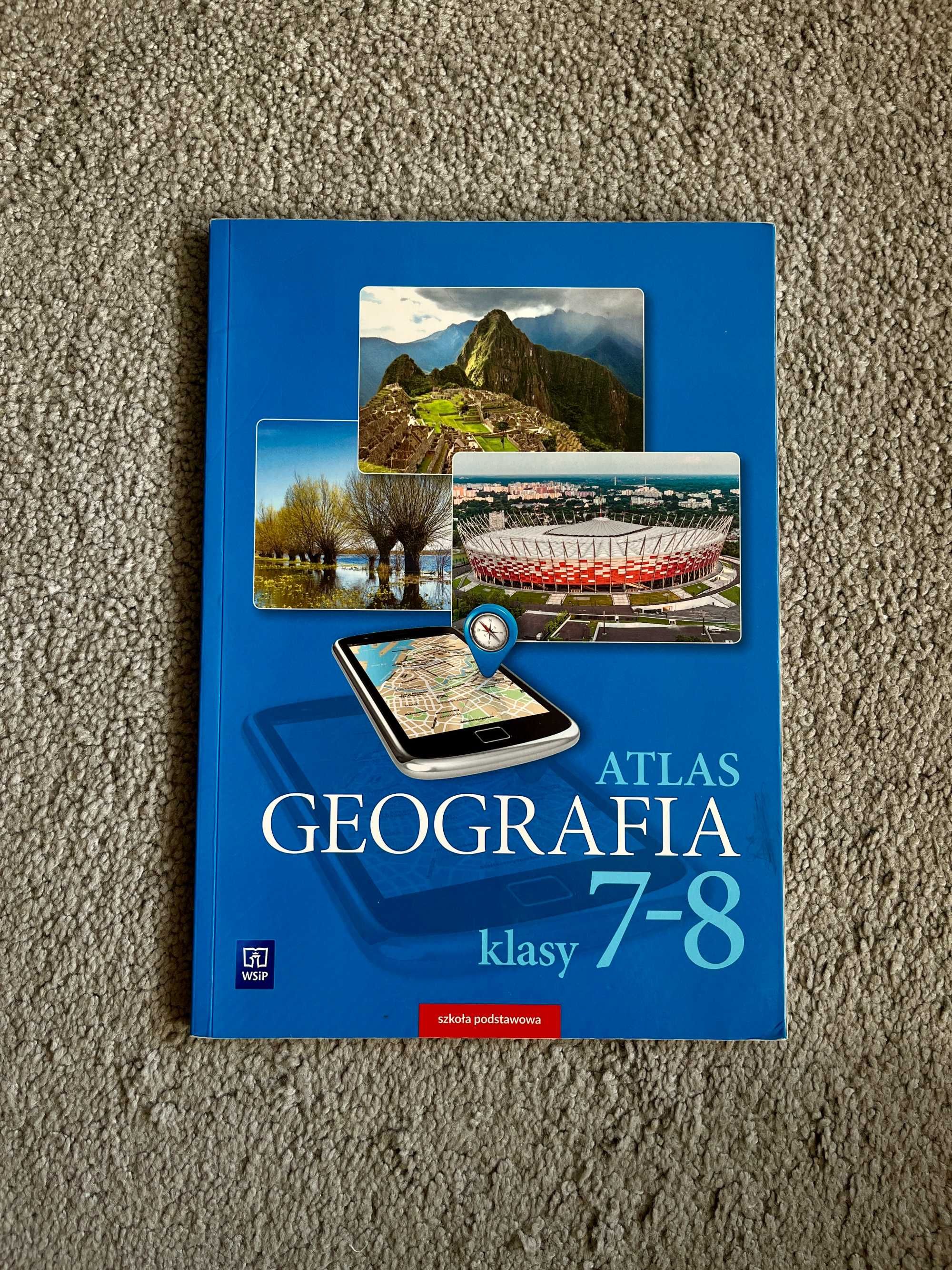 Atlas Geografia - Klasy 7-8 WSiP - Stan bdb - Szkoła podstawowa