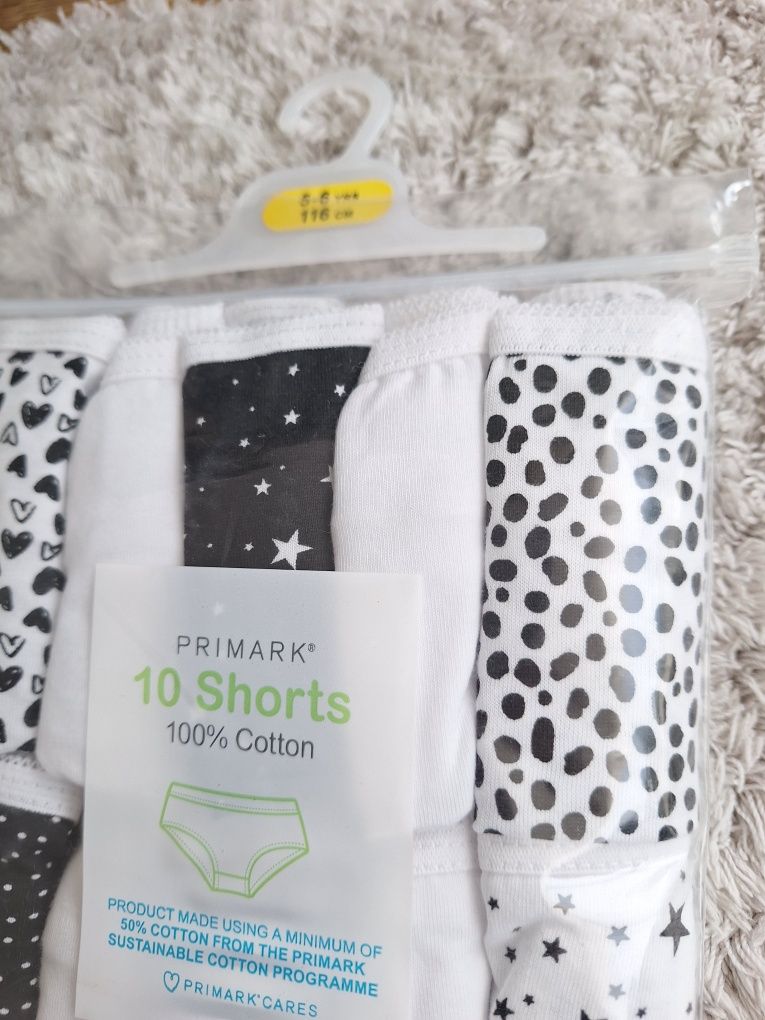 Nowy zestaw 10 par majtek Primark 116