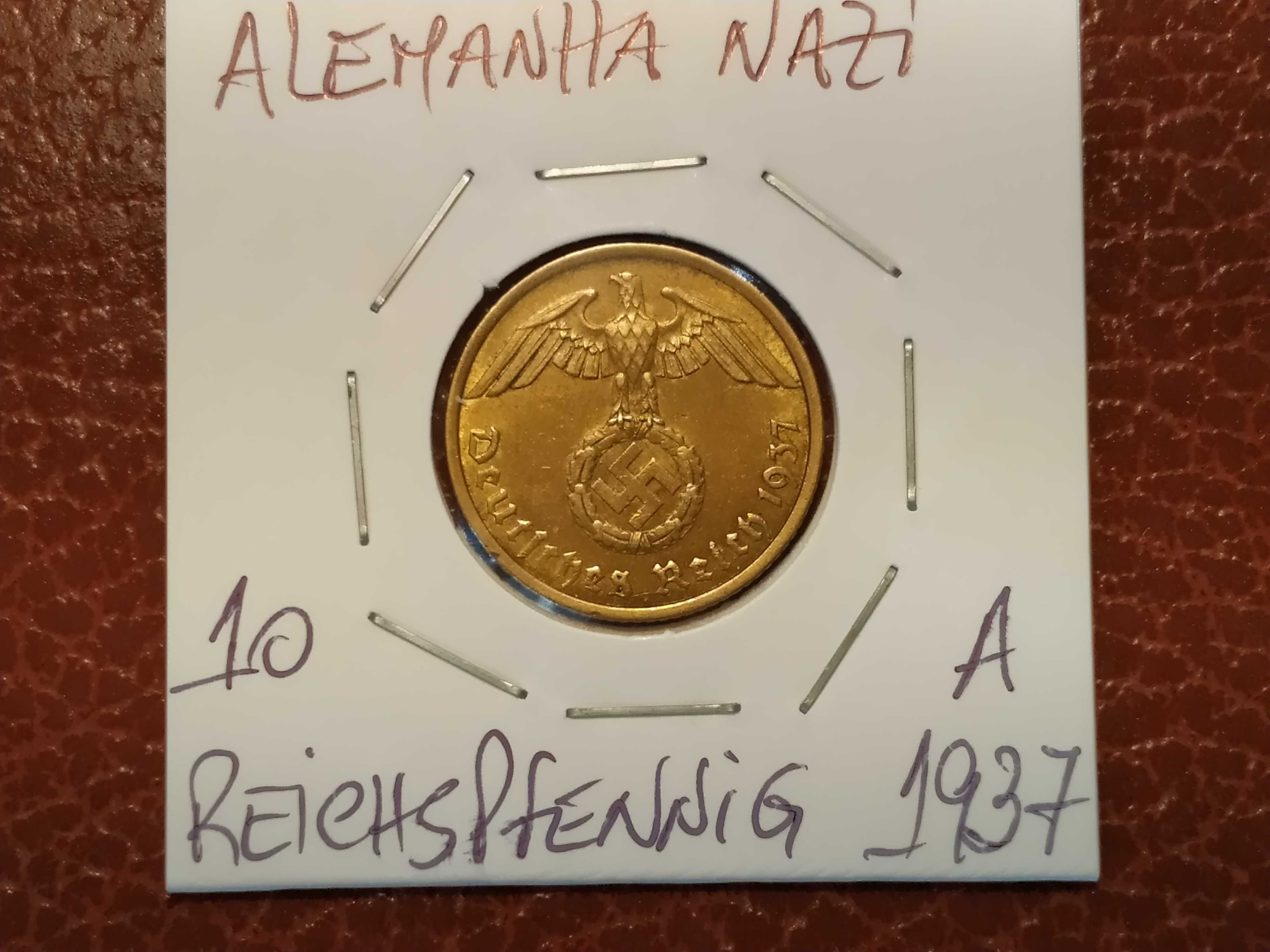 A125 moeda da Alemanha Nazi de 10 reichspfennig de 1937 A