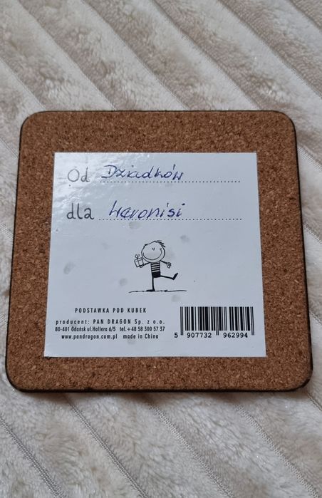 Podstawka pod kubek dla Weroniki od Dziadków z dedykacją