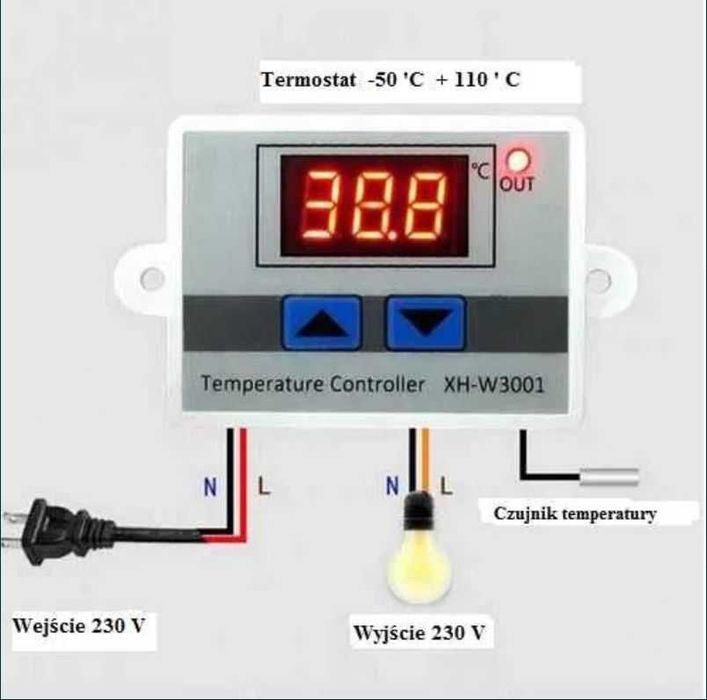 Sterownik, termostat - regulator temperatury do terrarium wylęgarni