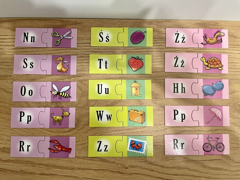 Gra edukacyjna poznajemy litery - puzzle, układanka