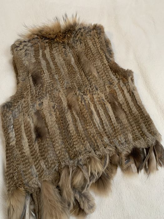 Kamizelka futro naturalne królik świstak