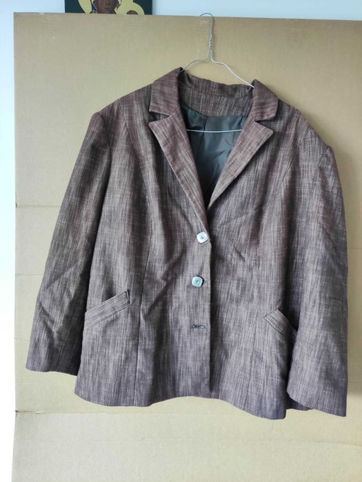 Garnitur ze spódnicą Zestaw brązowy garsonka sukienka żakiet maryna