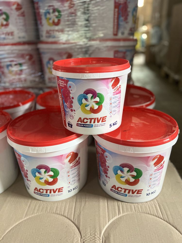 Сухі пральні порошки Active 0.4кг, 2.7кг, 5кг, 10кг, пакет, відро!