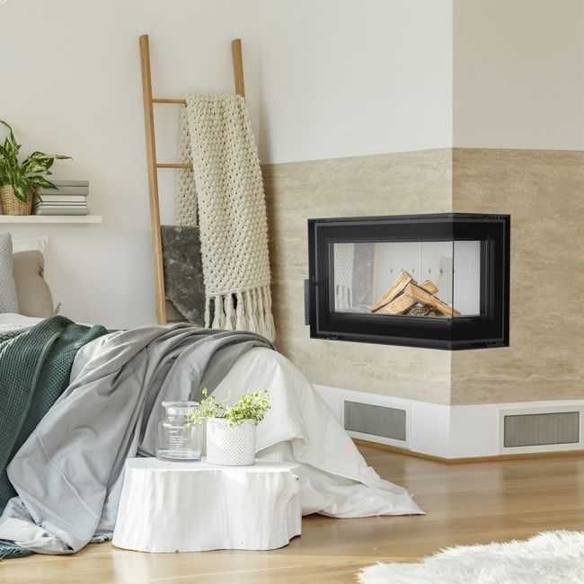 Kominki Kamko - wkład narożny Kratki Simple 6kW + zabudowa