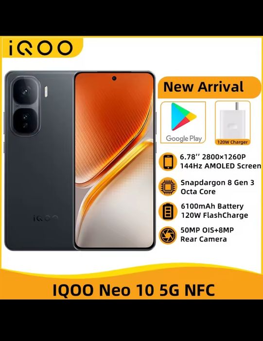 Vivo iQOO Neo 10 12+256Gb/Snapdragon 8 gen 3/6100 mAh/6.78' Amoled