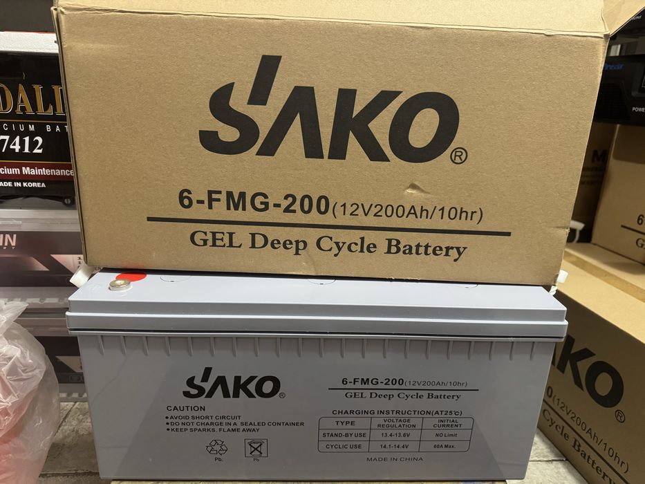 Гелевий тяговий акумулятор Sako 12 V 200 Ah GEL тяговый аккумулятор