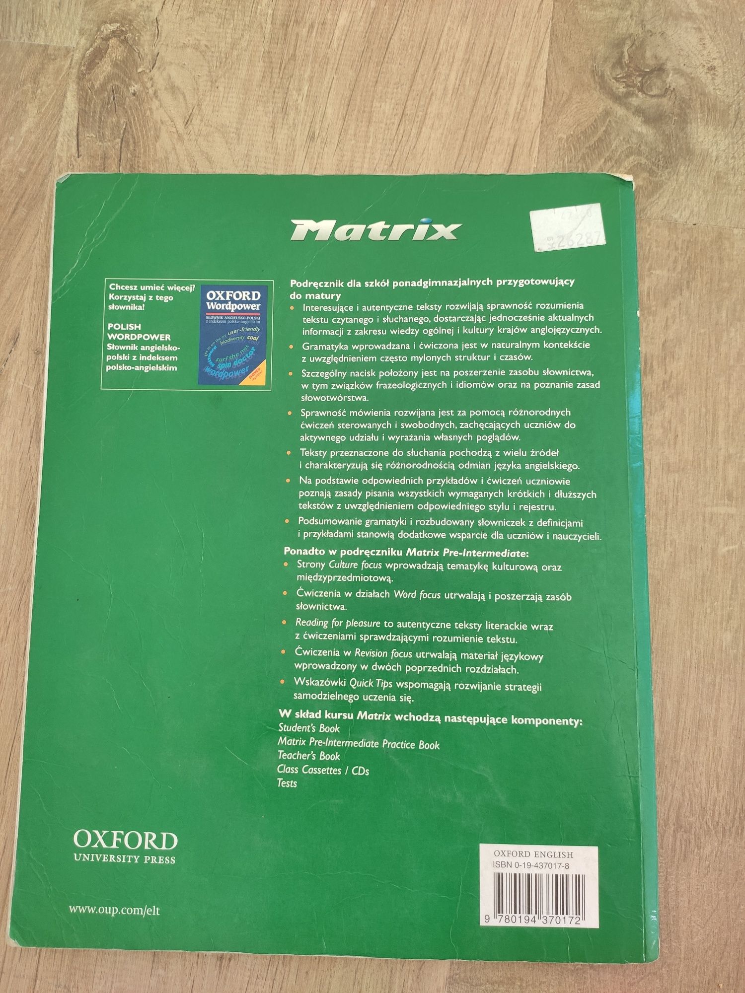 Matrix Pre-Intermediate Student's Book