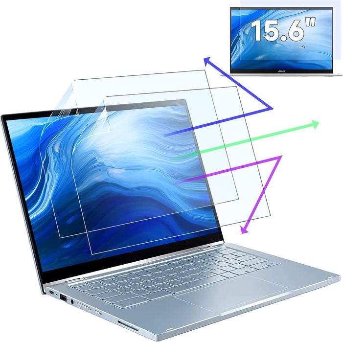 Folia ochronna Filtr Prywatności nieb. światła do laptopów 15,6 2szt