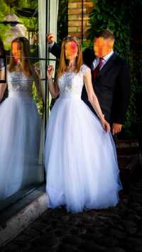 piękna suknia ślubna rozm. 36 (S)  wzrost 170