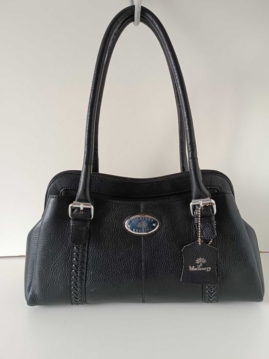 чорна шкіряна сумка Mulberry оригінал