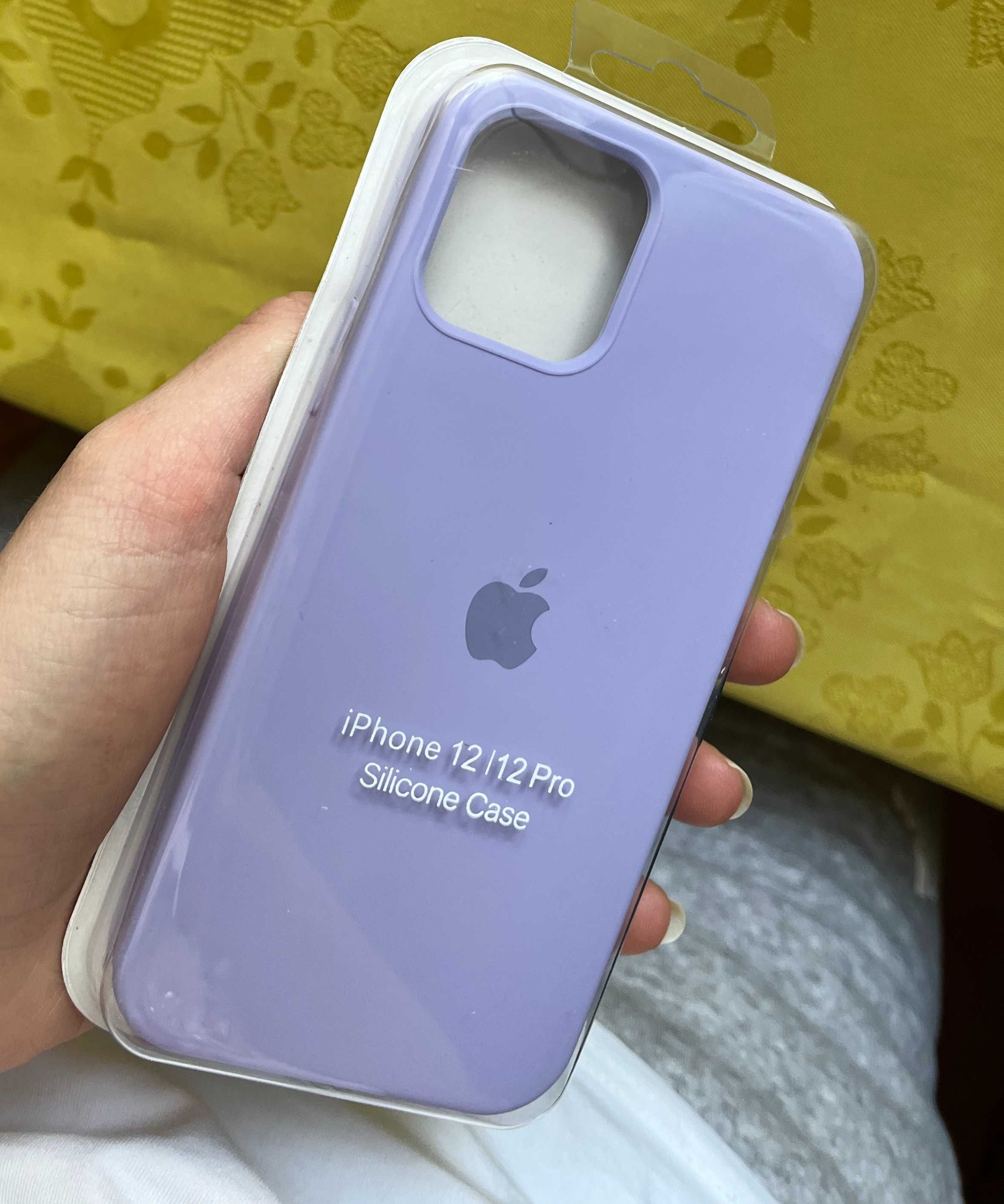 Case iPhone 12/12 Pro etui silikonowe nowe logo apple fioletowe