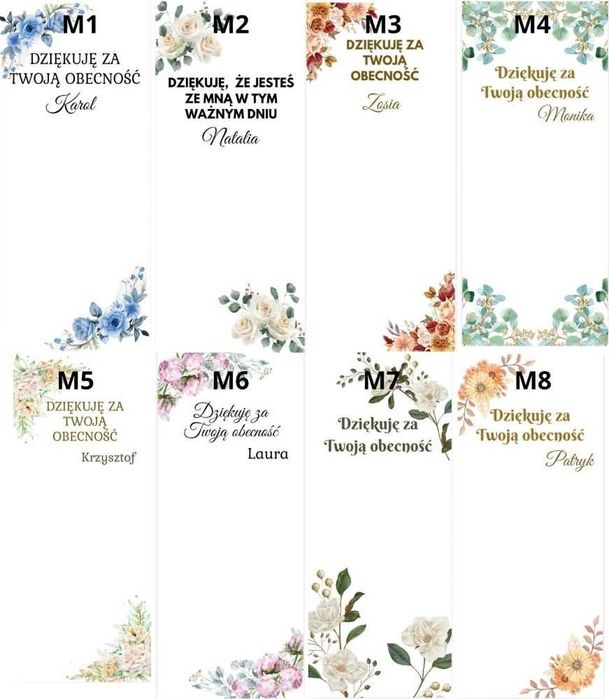 Bileciki do czekoladek Merci Podziękowanie gości na Chrzest Komunia