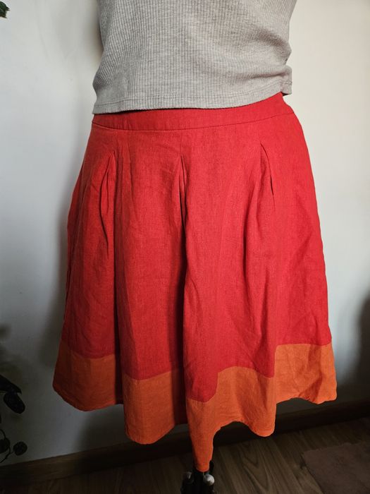 Spódnica lniana czerwona