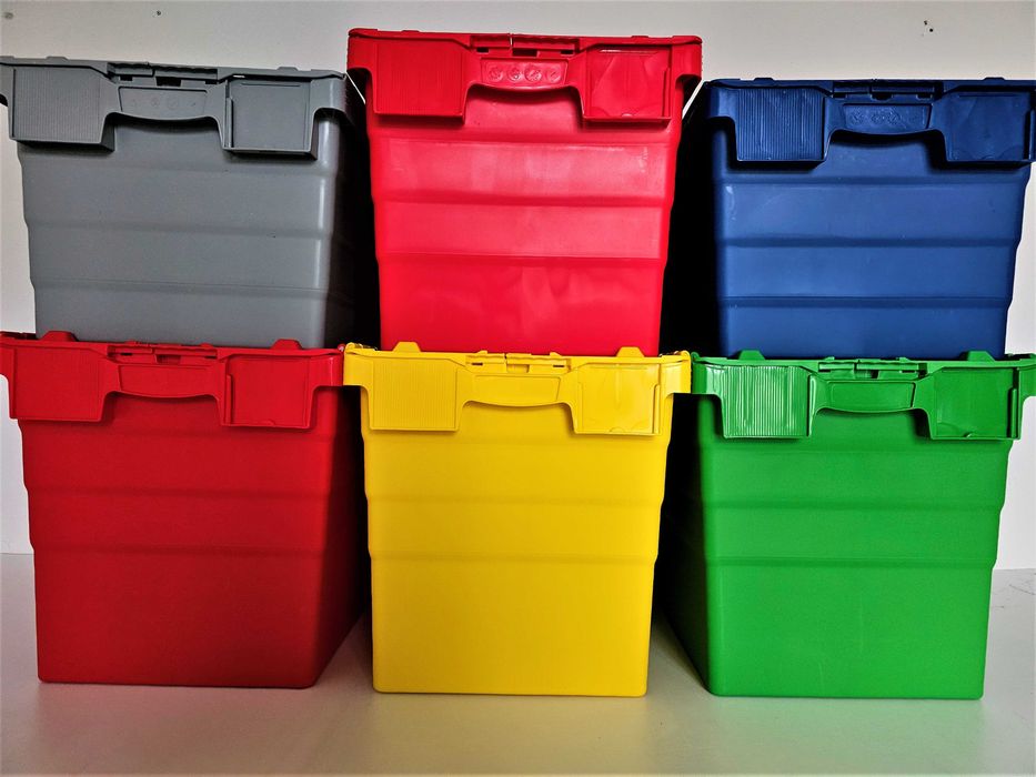 Pojemnik Magazynowy Żółty Transportowy Skrzynka Kosz Box-60x40x41cm