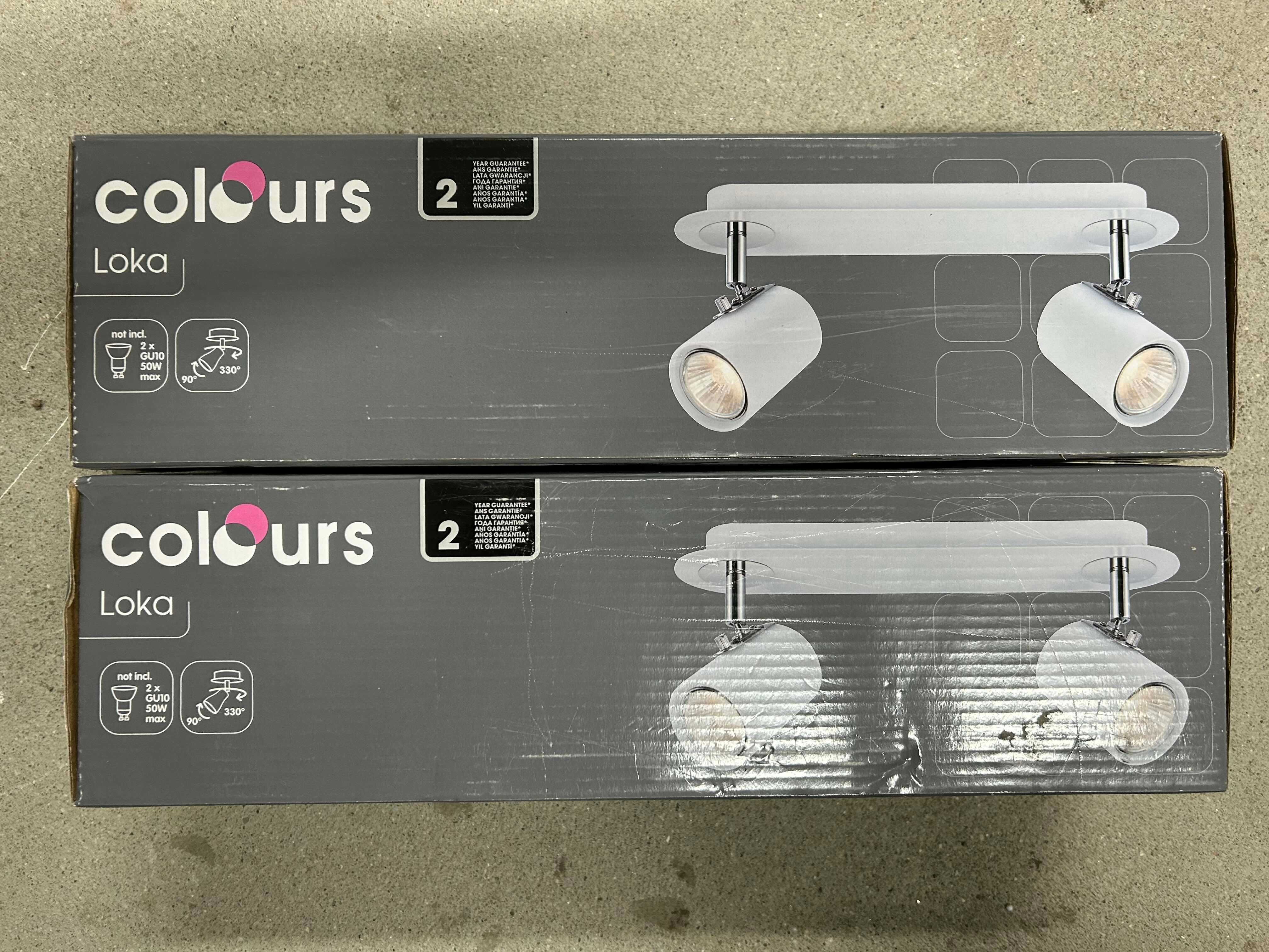 Dwie Spot listwy Colours Loka 2 x 50 W GU10 biały
