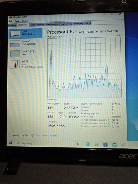 Laptop Acer intel Core i3