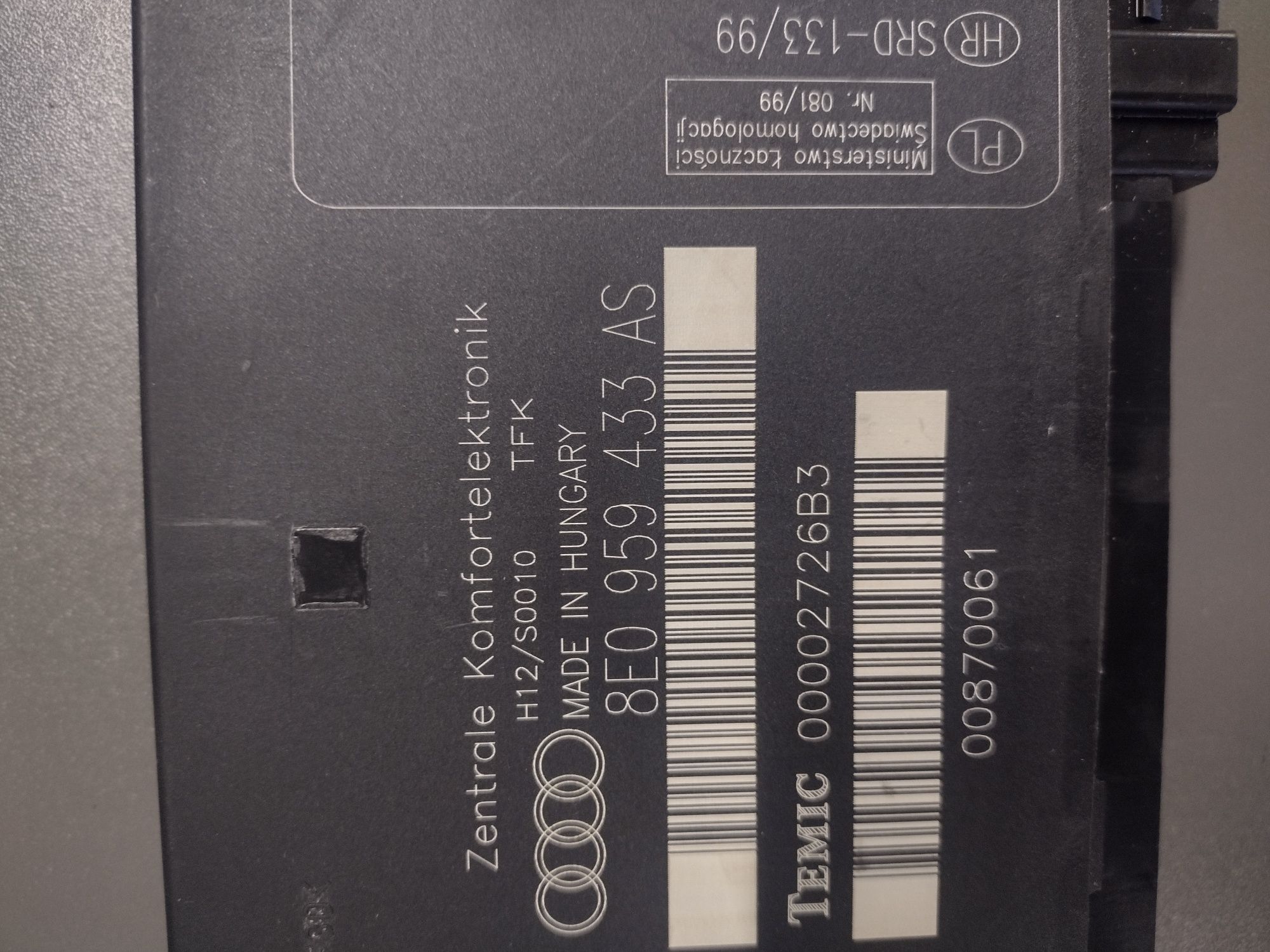 Moduł komfortu audi a4 B6