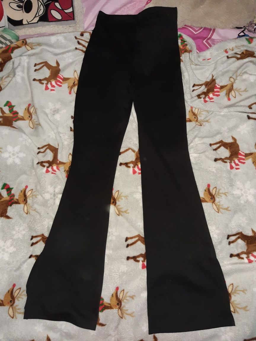 Poszerzane czarne legginsy H&M