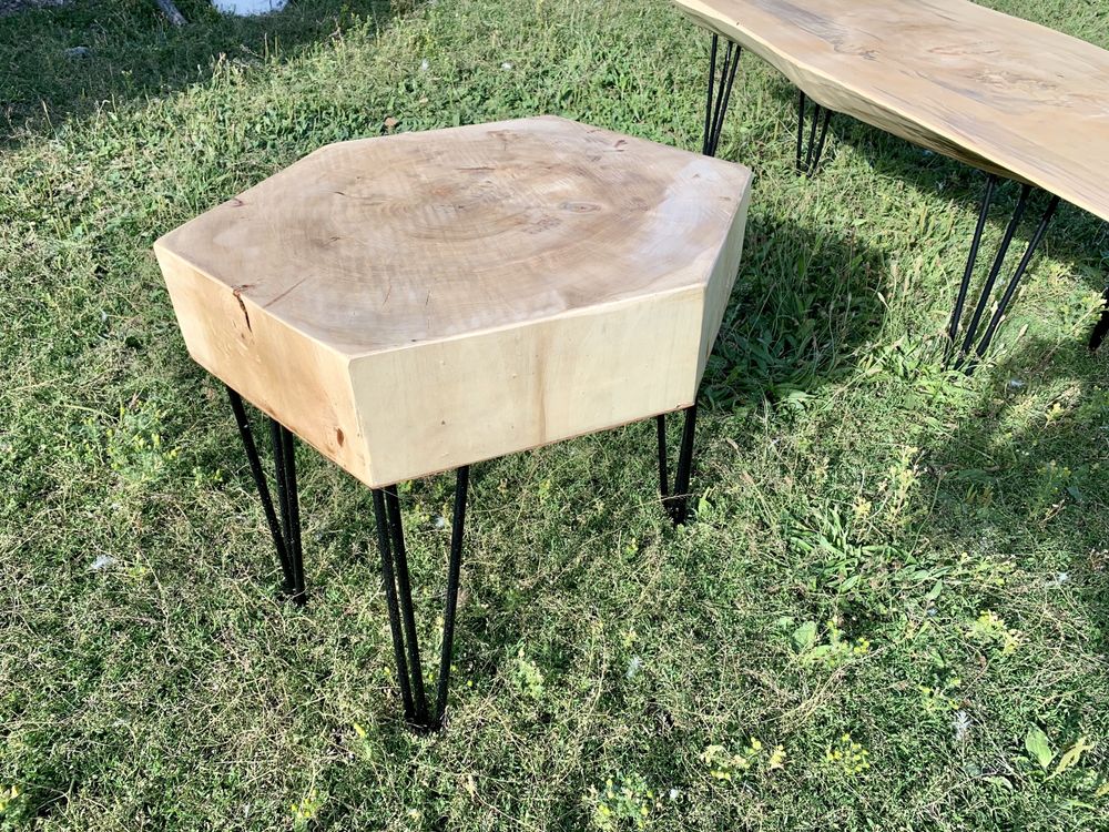 Stolik na balkon stół side table drewniany drewno