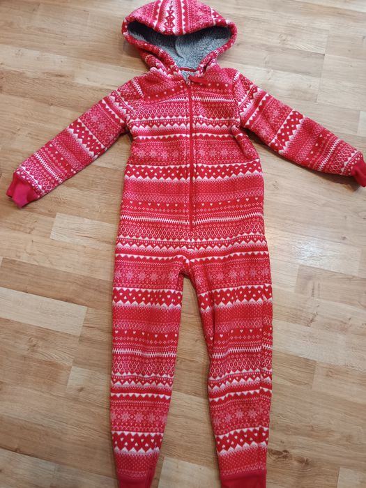 Nr371) polarowe ciepłe śpiochy świąteczne 5-6 lat przebranie kostium