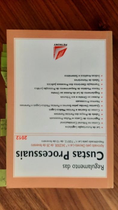 Regulamento das custas processuais 2012