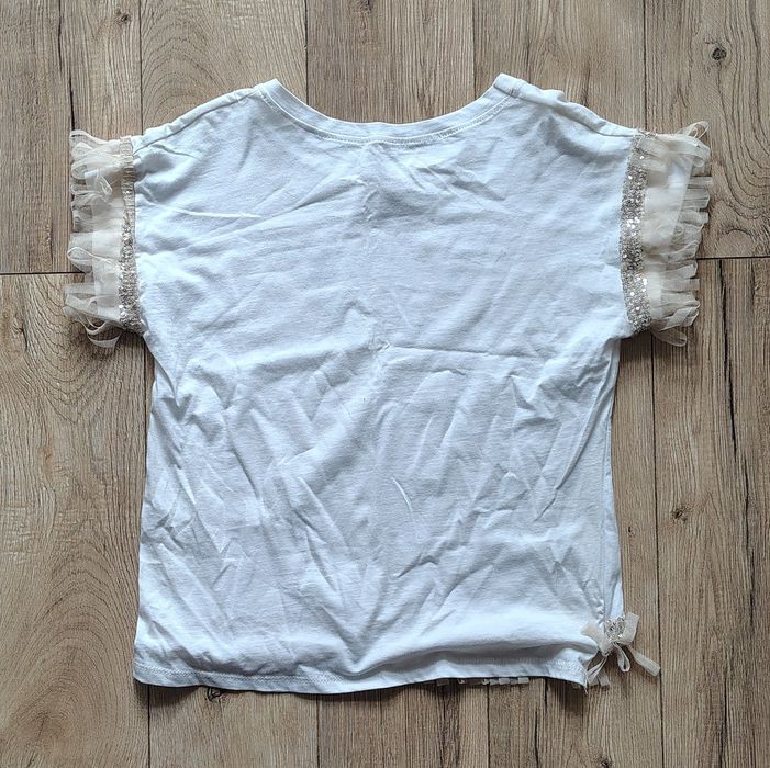 Koszulka t-shirt dziewczęcy biały oczy 158 nowy