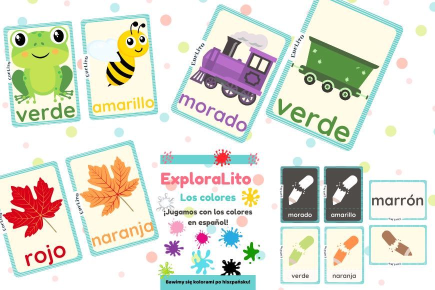 Kolory po hiszpańsku – Zestaw Fiszek (4 wersje do wyboru)