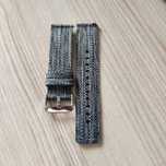 Pasek materiałowy 22mm do zegarka / kolor jeans / szary melanż