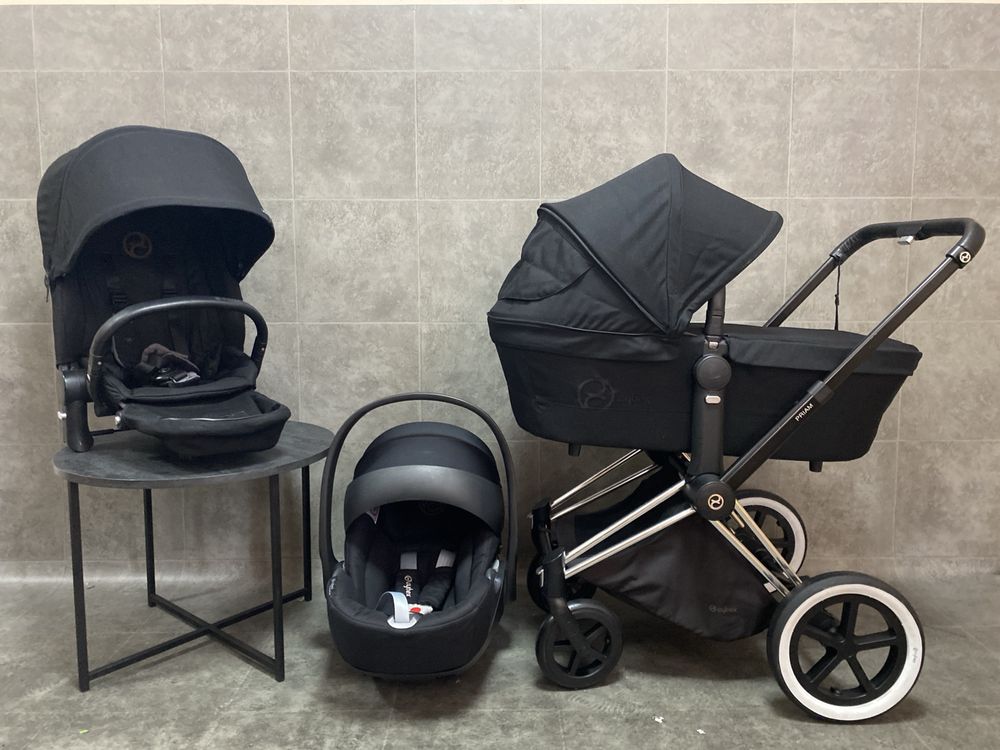 Коляска Cybex Priam 2в1/3в1 deep black 2021 шасси chrome black