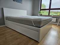 Ikea Malm 160x200 łóżko podwójne, szuflady, materac