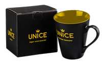 Чашка UNICE чёрно-жёлтая в упаковке, 330 мл.