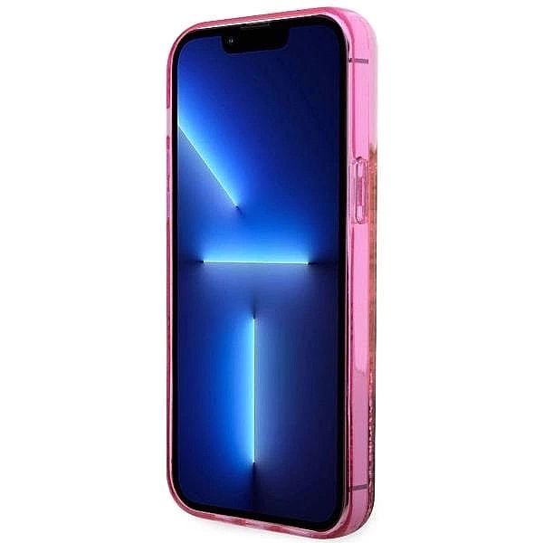Etui Guess Liquid Glitter 4G Transculent na iPhone 14 Pro Max - różowe