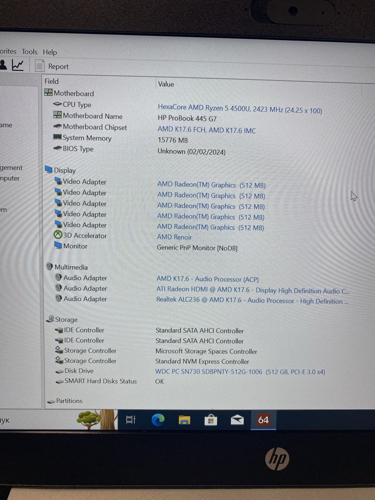 HP ProBook 445 G7 RYZEN 5-4500u 16Gb 512Gb IPS 14” Гаран 5 міс