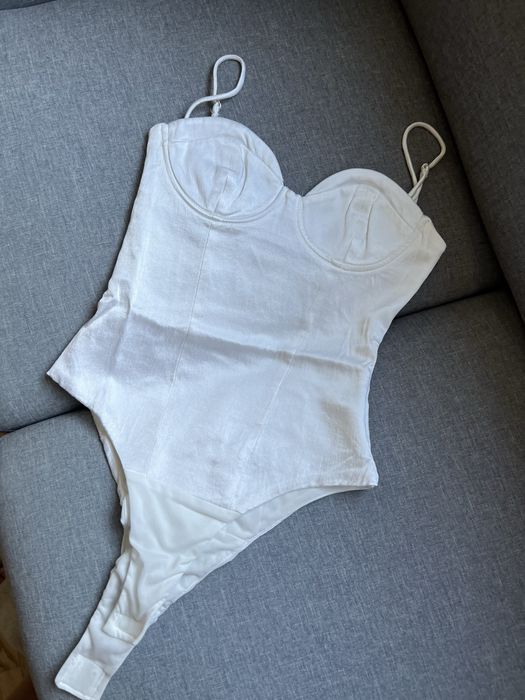 Satynowe body białe Zara