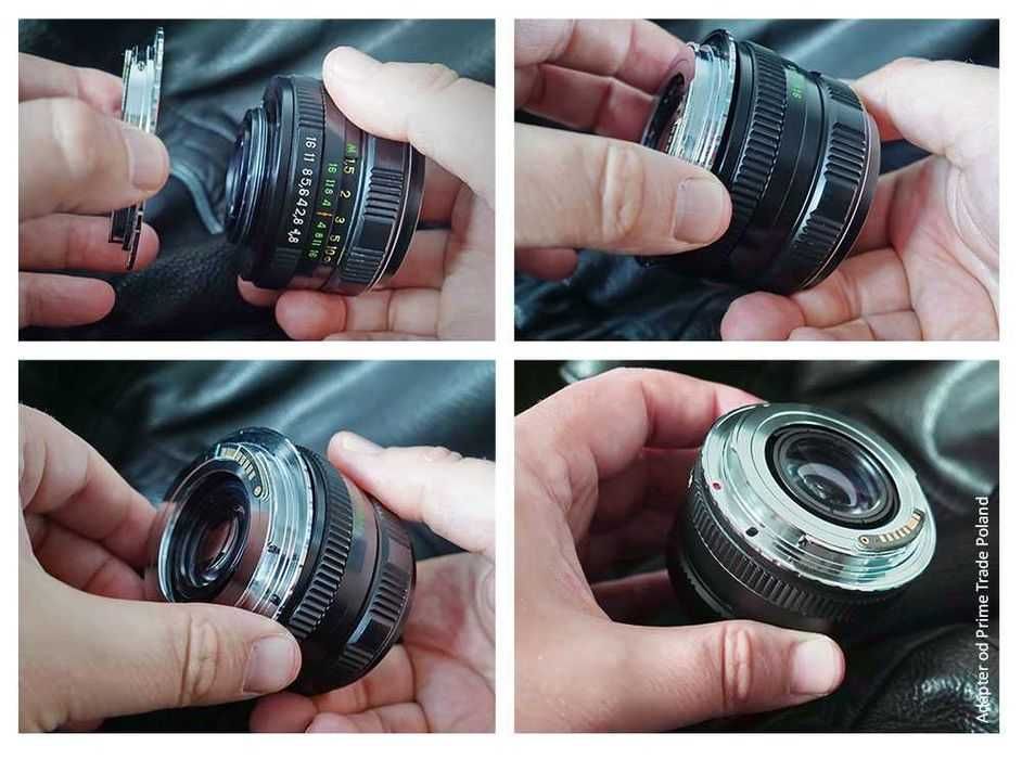Adapter M42 - Canon EOS gwin 42 mm BEZ BLOKADY dla Takumar Carl Zeiss