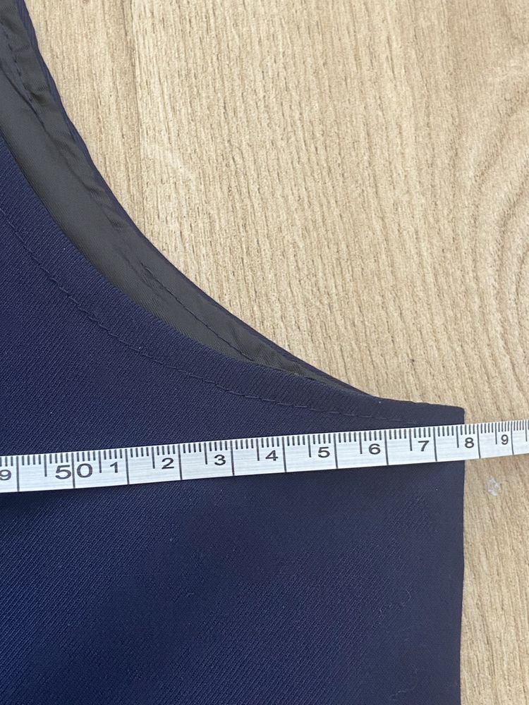 Shein XL granatowa kamizelka na guziki damska elegancka Vintage