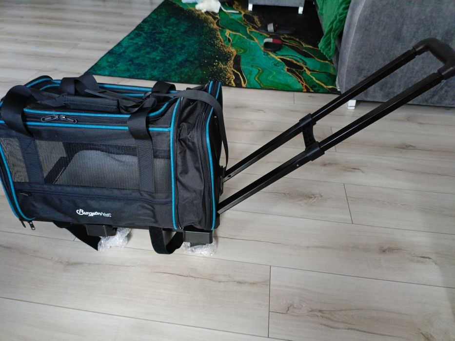 Transporter z wózkiem dla małego psa lub kota