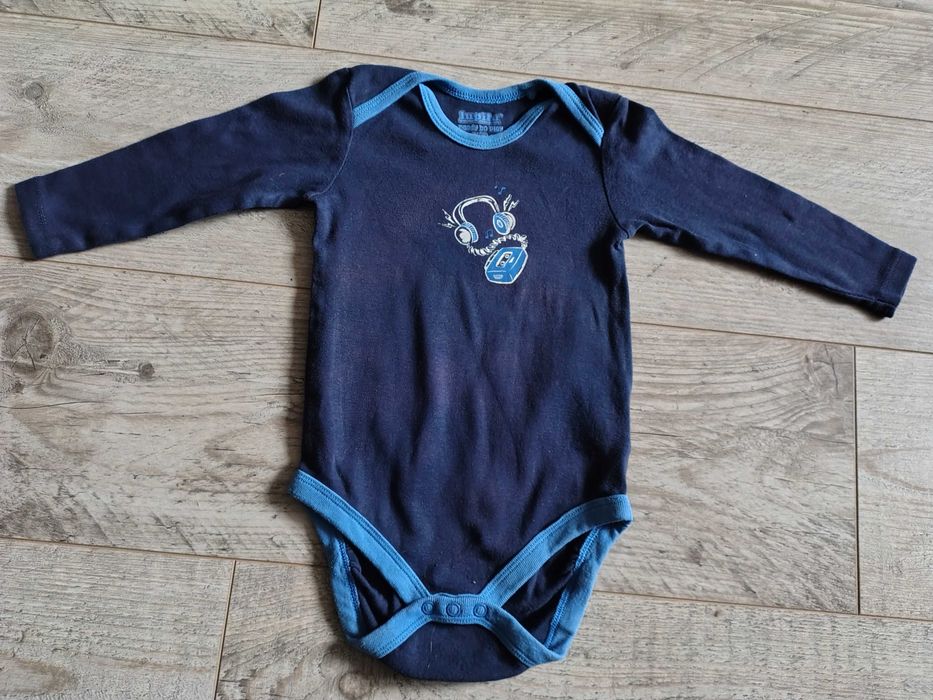 Granatowe body z długim rękawem lupilu 74/80