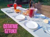 DARMOWA DOSTAWA‼️ Stół Ogrodowy Składany Biały Cateringowy Do Ogrodu