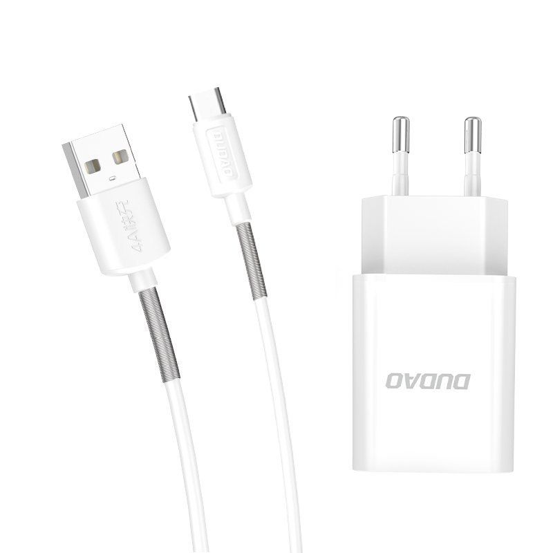 Ładowarka Sieciowa Eu Usb 5V/2.4A QC 3.0 + Kabel Usb Typ C