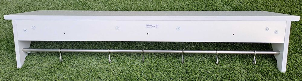 Prateleira branca de cozinha com suporte canecas - bom estado