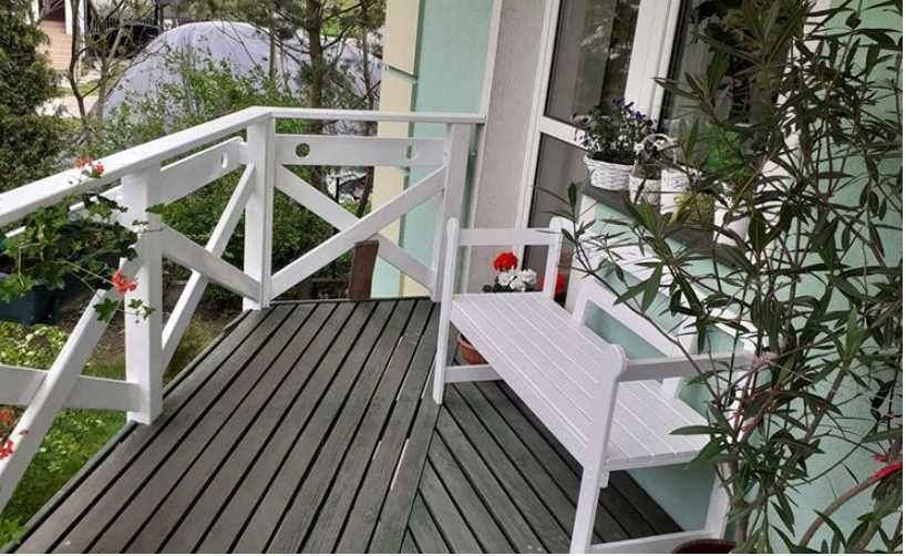 Nowoczesna ŁAWKA OGRODOWA Drewniana Dwuosobowa Producent - WYPRZEDAŻ