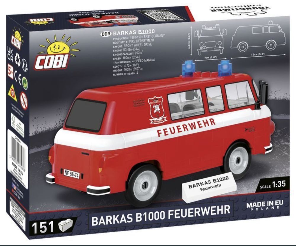 Klocki cobi 24594 Barkas B1000 Feuerwehr