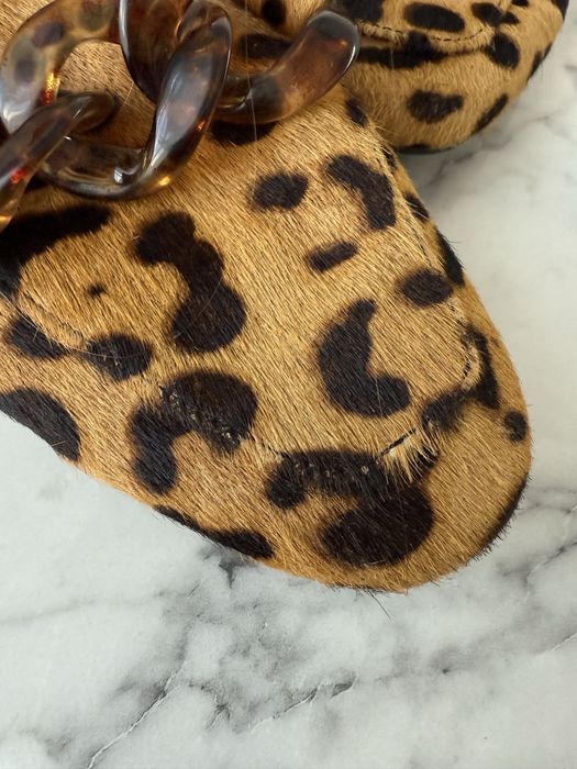 Туфли лоферы леопард