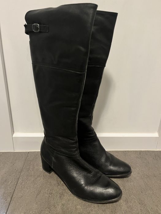 Kozaki do kolan skóra naturalna Syrena roz. 41